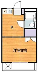 サンライズ大泉 1Kの間取図画像