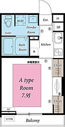 リブリ・千 1Kの間取図画像