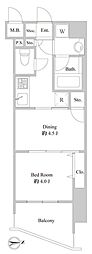 ルクレ東上野レジデンス 1DKの間取図画像