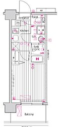GALACITY品川西大井 1Kの間取図画像