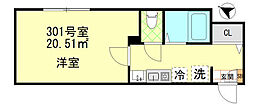 Grip東大泉 1Kの間取図画像