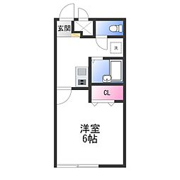 レオパレス安里 1Kの間取図画像