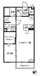 モナリエ平和台2 1LDKの間取図画像