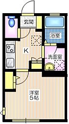 JR京浜東北・根岸線 磯子駅 徒歩10分の賃貸アパート 1階1Kの間取り