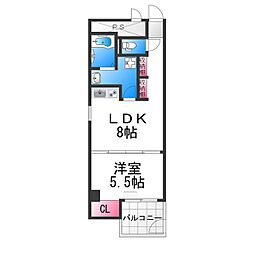 ハコス・堺山之口 1LDKの間取図画像