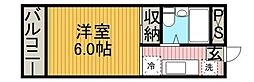 須田ハイツ 1Kの間取図画像