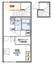 レオパレスプルメリア 1Kの間取図画像