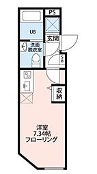 Libo北千住 1Kの間取図画像