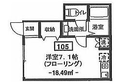 サンコート千歳烏山 ワンルームの間取図画像