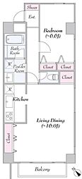 ヴェルセル南青山 1LDKの間取図画像