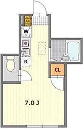 MSASangenjaya ワンルームの間取図画像