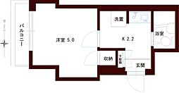 クレッセントI-1 1Kの間取図画像