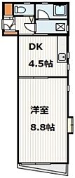 メゾン第2三池 1DKの間取図画像