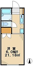 昇景館 1Kの間取図画像