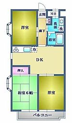 エビデンス上尾 3DKの間取図画像