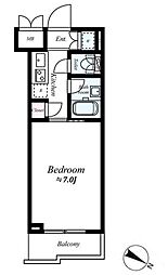 ルーブル学芸大学弐番館 ワンルームの間取図画像
