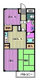 ロワイヤル田中 3DKの間取図画像