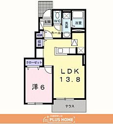 アジュール湊 1LDKの間取図画像