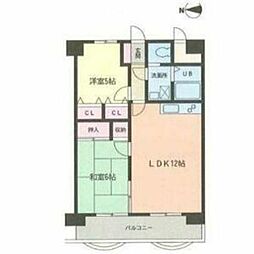 アルシヨン悠々 2LDKの間取図画像
