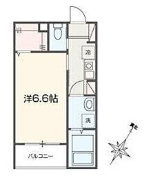 相模原市南区新磯野3丁目アパート 1Kの間取図画像
