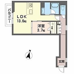 ベル・ビスカス 1LDKの間取図画像