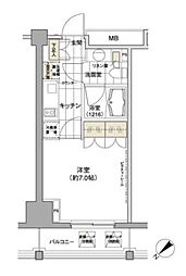 パークハビオ渋谷 1Kの間取図画像
