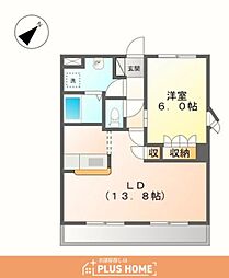 プランドール 1LDKの間取図画像