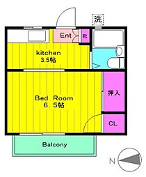 グレースランド 1Kの間取図画像