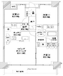 シティハウス大塚ステーションコート 5階3LDKの間取り