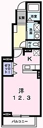 エスポワール 1Kの間取図画像