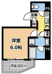 ラ・ヴイスタ西新宿 1Kの間取図画像