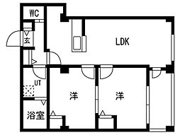 ファミリア一番館 2LDKの間取図画像