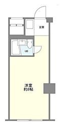 東中野アパートメンツ ワンルームの間取図画像