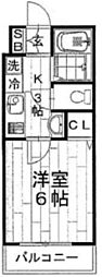 Y・Kマンション3 1Kの間取図画像