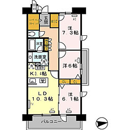 ロイヤルパークス西新井 3LDKの間取図画像