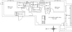 板橋区高島平2丁目マンション 2SLDKの間取図画像