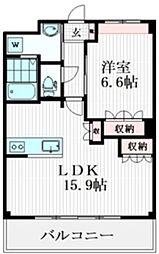 グランシャリオB 1LDKの間取図画像