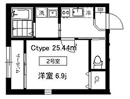 シンビオーシス本所 1Kの間取図画像