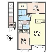 クレストコート 00202 ｜ 埼玉県さいたま市緑区大字中尾2028-4（賃貸アパート2LDK・2階・66.40㎡） その2