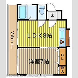 ステップツウ 1DKの間取図画像