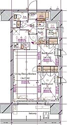 ブランシエスタ浅草蔵前 2LDKの間取図画像