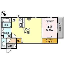 .SS 1LDKの間取図画像