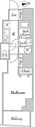 Premier市谷薬王寺 1Kの間取図画像
