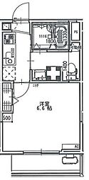 アクシーズ新都心 1Kの間取図画像