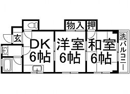 エルハイム 2DKの間取図画像