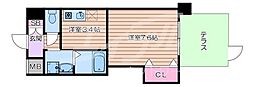 サウスアルカディア 1Kの間取図画像