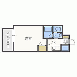 ヴィラ・フォーレ姪浜 1Kの間取図画像