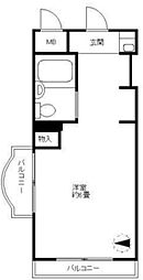 エヴェナール落合 ワンルームの間取図画像