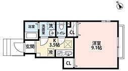 アーバンコート 1Kの間取図画像