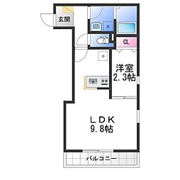 泉大津市東港町アパート 1LDKの間取図画像